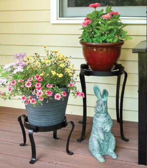 Wrought Iron Plant Stand with Copper Planter Container